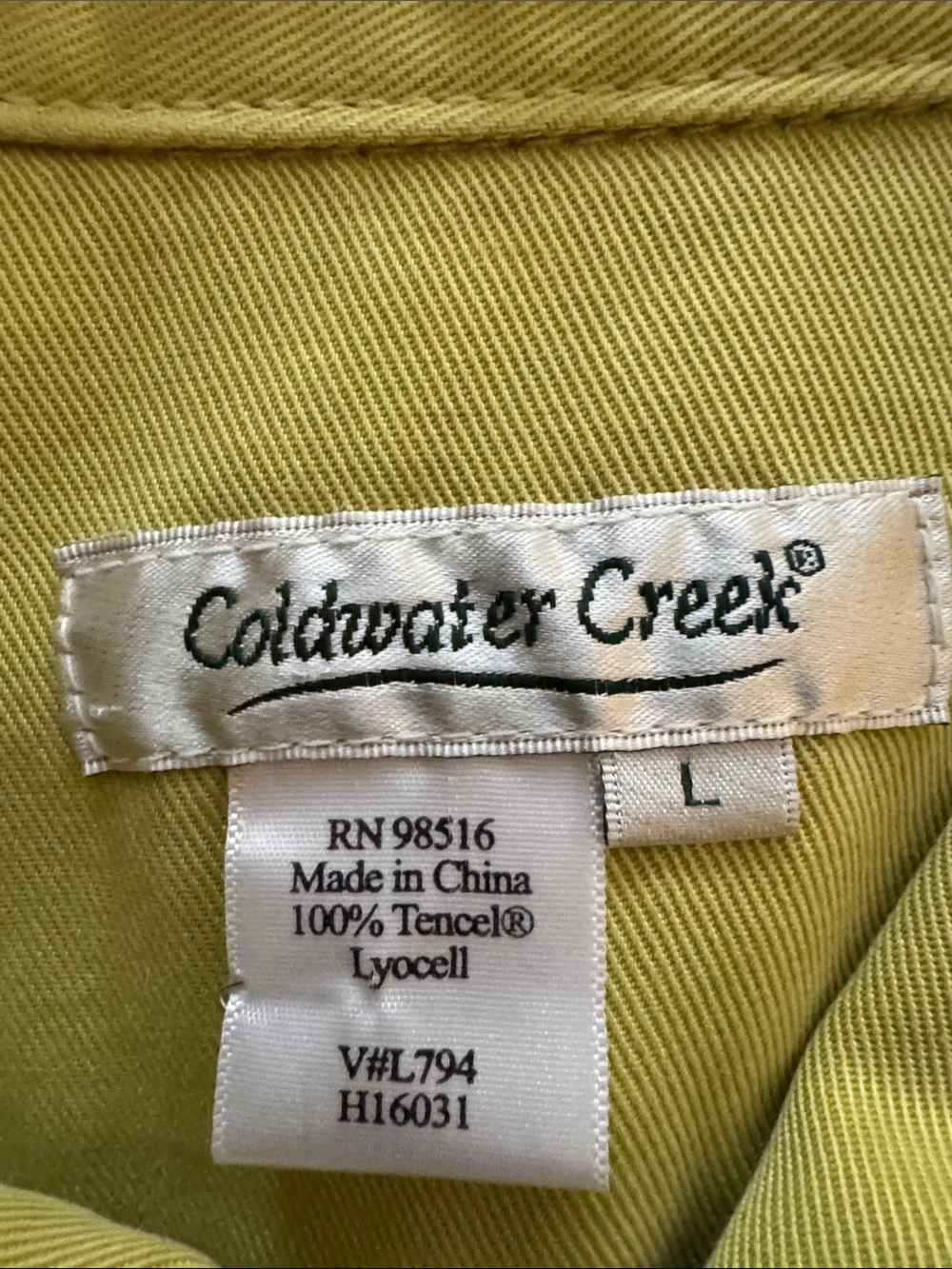 Coldwater Creek Lime Green Denim Jacket - Picture 2 of 3